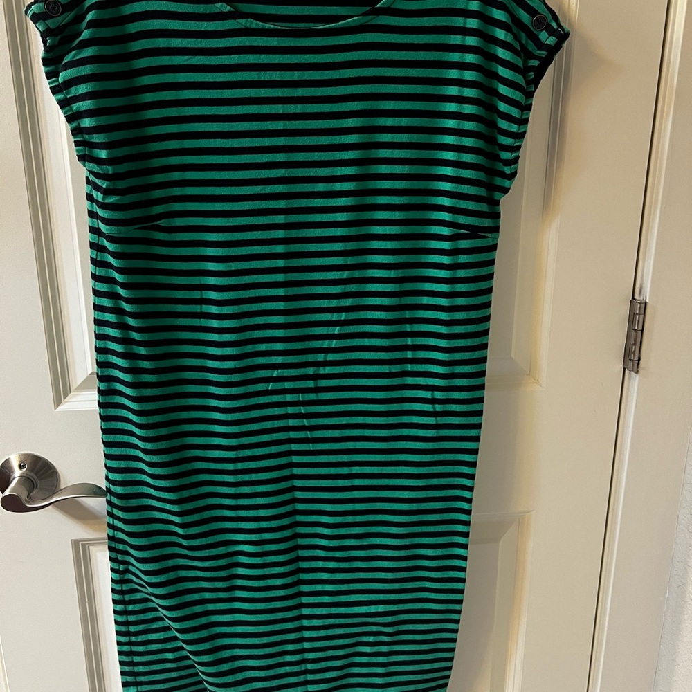 Grace Green and Black Striped Dress